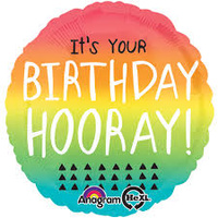 It's Your Birthday Hooray! Happy Birthday 45cm Foil Balloon
