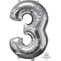 Mid-Size Shape Silver Number 3