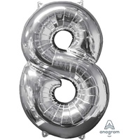 Mid-Size Shape Silver Number 8
