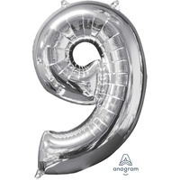 Mid-Size Shape Silver Number 9