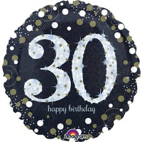 30th Birthday Sparkling Celebration Gold Foil Balloon (45cm)