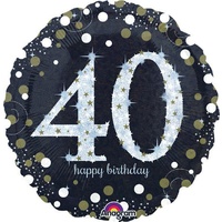 40th Birthday Sparkling Celebration Gold Foil Balloon (45cm)