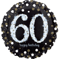 60th Birthday Sparkling Celebration Gold Foil Balloon (45cm)