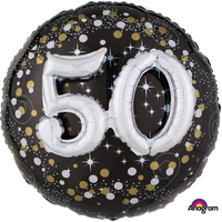 50th Birthday Sparkling Celebration Gold Multi-Balloon Jumbo Foil Balloon (91cm)