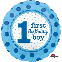 1st Birthday Boy 45cm Foil Balloon