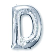 Super Shape Letter D Silver 86cm