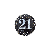 21st Birthday - Foil Black Gold Sparkling