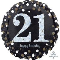 21st Birthday Sparkling Celebration Gold Foil Balloon (45cm)