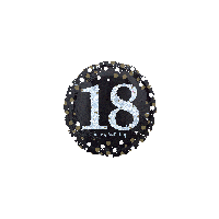 18th Birthday - Foil Black Gold Sparkling