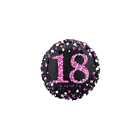 18th Birthday - Foil Black Pink Sparkling