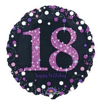 18th Birthday Sparkling Celebration Pink Foil Balloon (45cm)