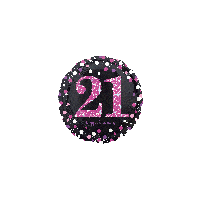 21st Birthday - Foil Black Pink Sparkling