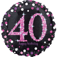 40th Birthday Sparkling Celebration Pink Foil Balloon (45cm)