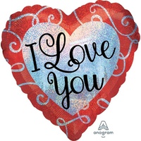 I Love You Sparkle Heart 45cm Foil Balloon