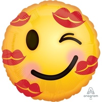 Love Kiss Emoticon 45cm Foil Balloon
