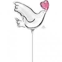 Wedding Dove Foil Mini Air Inflated 22cm (Local Order Only)