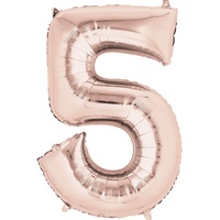 Megaloon Shape Rose Gold Number 5