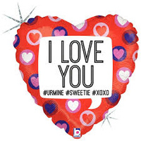 Love Hash Tag Heart I Love You 45cm Foil Balloon