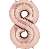 Megaloon Shape Rose Gold Number 8
