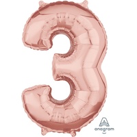 Mid-Size Shape Rose Gold Number 3