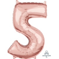Mid-Size Shape Rose Gold Number 5