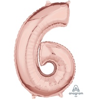 Mid-Size Shape Rose Gold Number 6