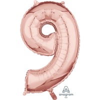 Mid-Size Shape Rose Gold Number 9