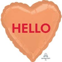 Hello Candy Heart Messages 45cm Foil Balloon
