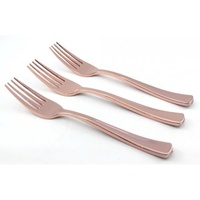 Rose Gold Plastic Forks (Pkt 12)