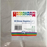 Napkins - Dinner Metallic Silver