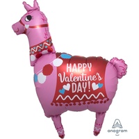 Llama Valentines Day Supershape Foil Balloon