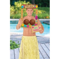 Hawaiian Summer Luau Tiki Bar Coconut Bra Photo Prop