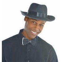 1920's Pinstripe Wise Guy Hat Black