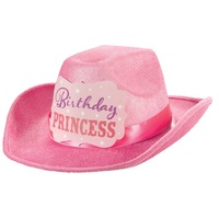 Western Princess Birthday Flocked Cowboy Hat