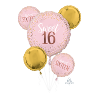Sixteen Blush Birthday Foil Balloon Bouquet