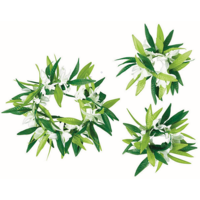 Hawaiian Summer Luau Leaf Head Wreath & Wristlets Set