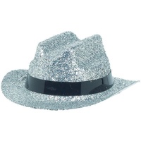 Western Cowboy Hat Mini Glitter Silver