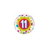 11th Birthday - Foil Colourful Dots