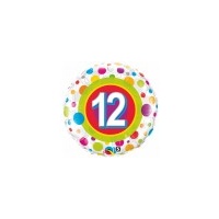 12th Birthday - Foil Colourful Dots