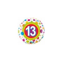 13th Birthday - Foil Colourful Dots