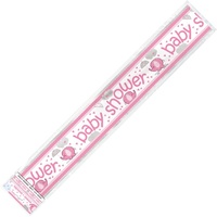 Baby Shower Umbrellephant Pink Banner