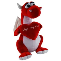 Red Dragon "Light my Fire" Heart Soft Toy