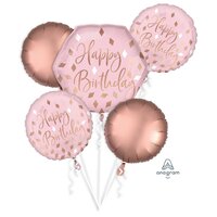 Happy Birthday Blush Foil Balloon Bouquet