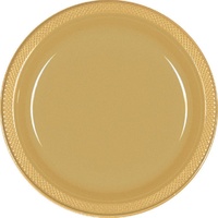 Gold Sparkle Plastic Lunch Plates (Pkt 20)