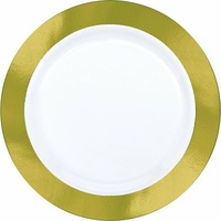Premium Dinner Plates 25.4cm Clear w/Gold Border