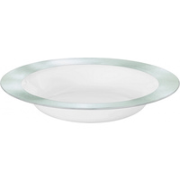 Premium Bowls 12oz/354ml Frosty White w/Silver Border