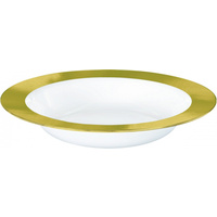 Premium Bowls 12oz/354ml Clear w/Yellow Gold Border