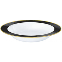 Premium Bowls 12oz/354ml White w/Jet Black Border