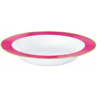 Premium Bowls 12oz/354ml White w/Bright Pink Border