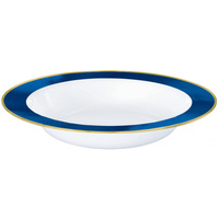 Premium Bowls 12oz/354ml White w/Bright Royal Blue Border